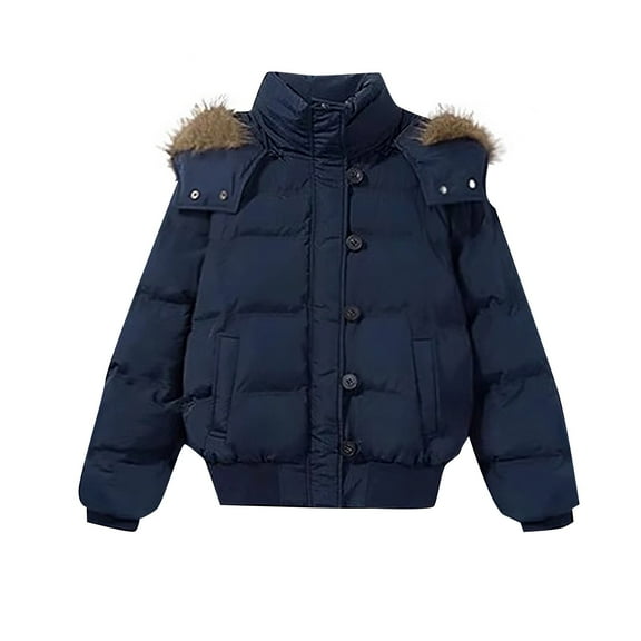 Mercatoo Kids Girls Crop Puffer Jacket Hooded Zip Up Lightweight Padded Down Coat Winter Warm Windproof Outerwear
