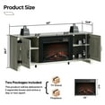 thumbnail image 6 of Bestier 63" Fireplace TV Stand with 23" Electric Fireplace for TVs up to 70" Farmhouse Barn Door Entertainment Center with Heater & RGB Lights for Living Room, Grey Wash, 6 of 11