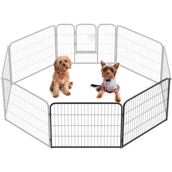 YRLLENSDAN Puppy Playpen Indoor 24"H 2 Panels Portable Dog Playpens with Doors Dog Fences Indoor Dog Kennel Outside Dog Fence for RV Camping, Black