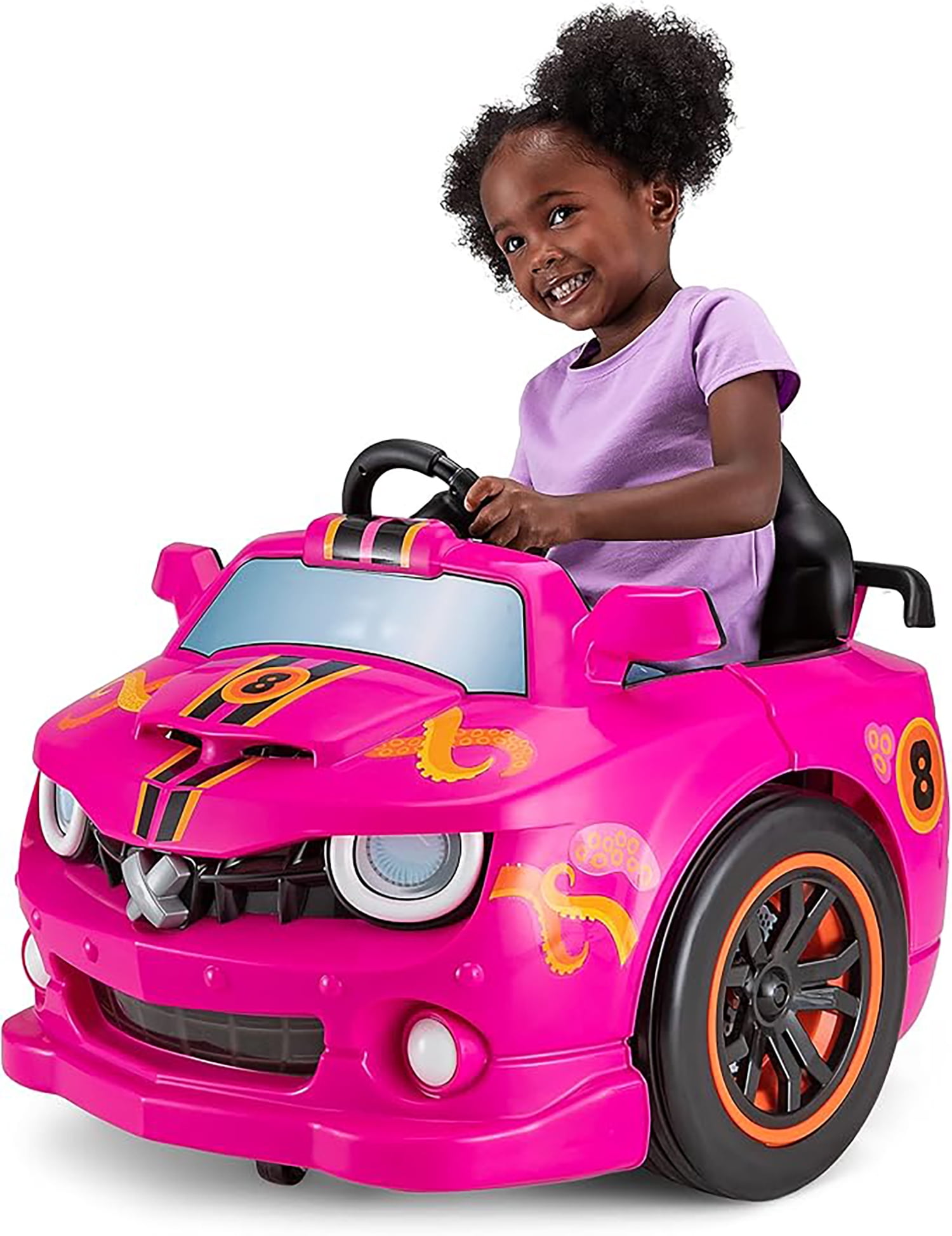 Kid Trax Dizzy Racers 6V Ride On Electric Car – 360° Spin, Up to 66lbs, Ages 2-5, Pink