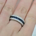 thumbnail image 3 of Sparkle Jewels 14K White Gold Plated Princess Cut Sapphire Three Row Eternity Band Ring, 3 of 3