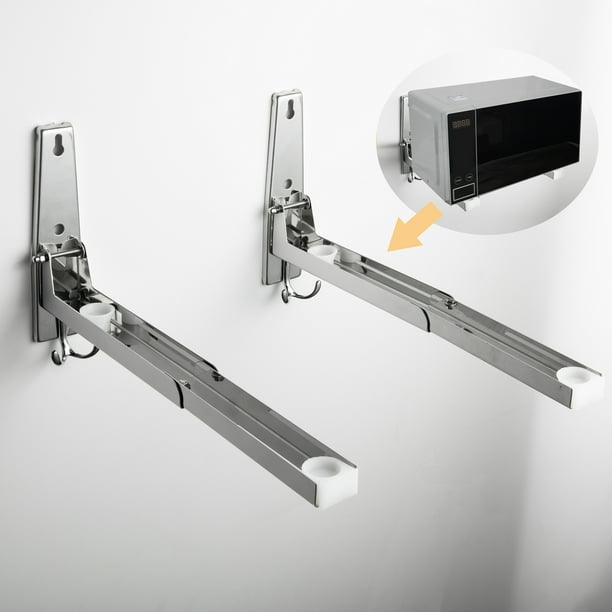 YouLoveIt Microwave Oven Bracket, 2pcs Kitchen Stainless Steel