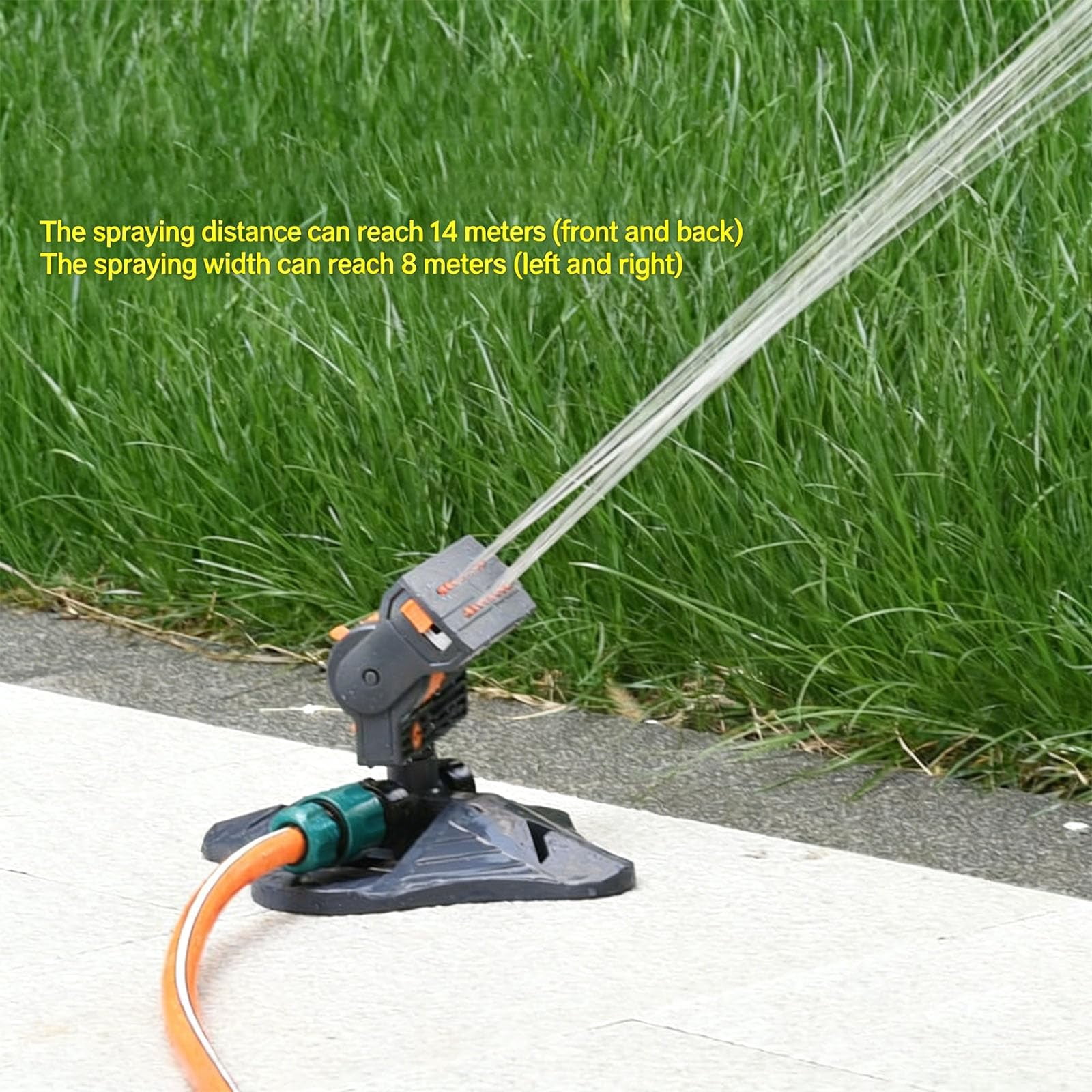 Upgraded 16-Nozzle Oscillating Sprinkler with Dual-Zone Sprinkler Water Timer, Oscillating Lawn Sprinklers Adjustable for Lawn Yard Garden Watering