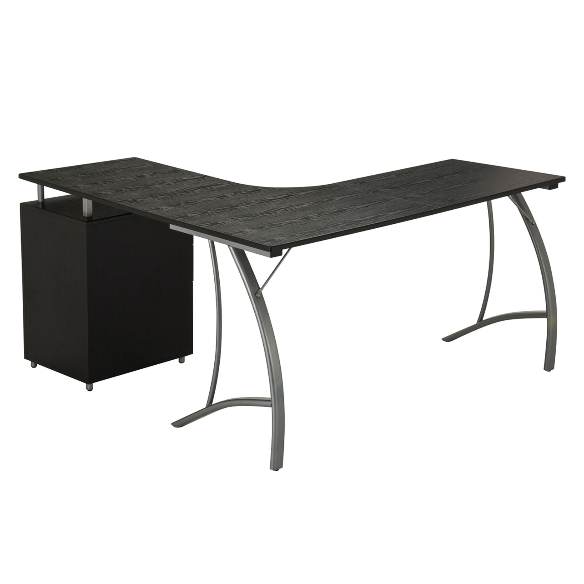 Techni Office Solutions 59" Espresso Brown Unique Techni Mobili Modern L-Shaped Computer Desk with