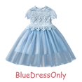 thumbnail image 1 of 2 Colores De Malla De Encaje Vestido De Novia Para Bebé Niña Ropa De Niños Princesa Boda Disfraz De Halloween Navidad Regalo De Cumpleaños Fiesta Conjunto Completo, 1 of 4