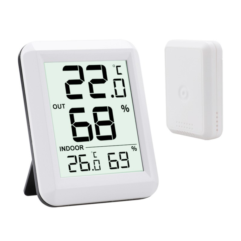 LCD Digital Hygrometer Humidity Indoor Outdoor Thermometer Temperature Monitor