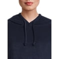 thumbnail image 5 of Time And Tru Women's Hoodie Sweatshirt with Short Sleeves, 5 of 6