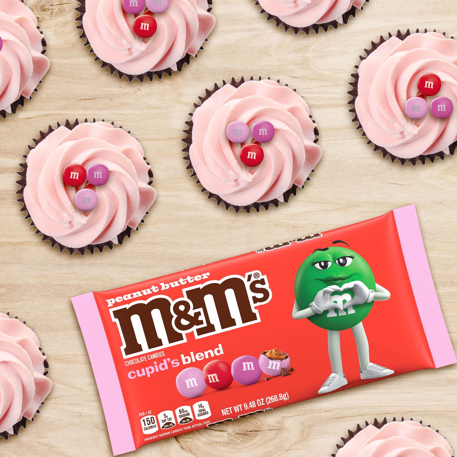 (2 pack) M&M'S Peanut Butter Milk Chocolate Cupid's Blend  Valentine's Day Candy - 9.48 oz Bag