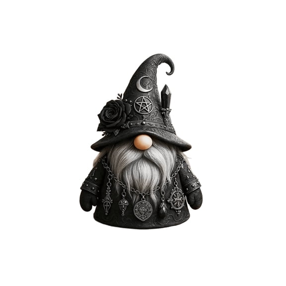 Gothic Gnome Statue for Home Decor, Witchy Gnome Figurine, Resin Wizard Halloween Decor, Gothic Altar Decor, Spooky Table Shelf Tier Tray Ornament, Mystical Gift for Occult & Dark Fantasy Lovers