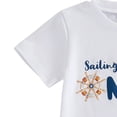 thumbnail image 6 of UngA First Birthday Baby Boy Outfit Sailing Into ONE Short Sleeve T-Shirt and Shorts Set Infant Newborn One Year Old Clothes (Blue,12-18 Months), 6 of 7