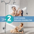 thumbnail image 5 of Dual Shower Heads Combo with Curved Extension Arm, 10" Rain Shower  with Handheld , Square Adjustable Rainfall Showerhead System, 71" Extra Long Shower Hose,, 5 of 6