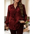 thumbnail image 7 of Cuteduck Women Plus Size Floral Printed Button Down Shirt Lapel Long Sleeve Fall Casual Lightweight Boho Dressy Top 1X-5X, 7 of 7