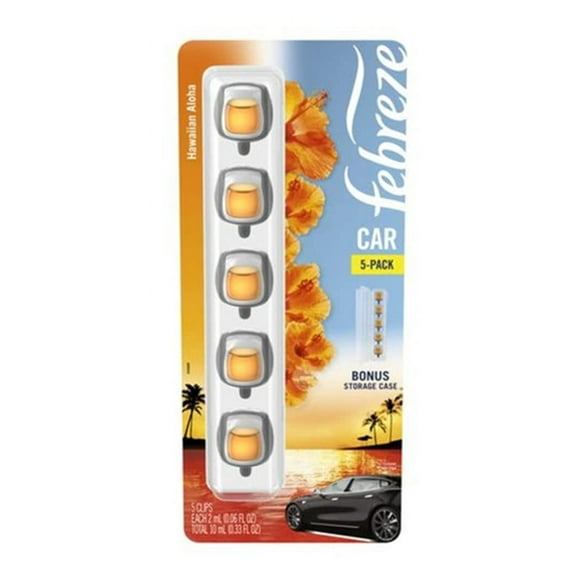 Clips ambientadores para ventilación de coche Febreze Hawaiian Aloha x5