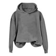 thumbnail image 4 of Xudanell Womens Sweaters Basic Hoodies Long Sleeve Pullover Hoodies with Pockets Activewear Autumn Sweatshirts Grey S, 4 of 4