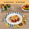 thumbnail image 4 of Sunflower Plaid Round 13 Inch Placemats Set of 2, Black White Checkered Yellow Floral HeatResistant Non Slip Place Mats for Dining Table, Wipeable Braided Kitchen Table Mats for Housewarming, 4 of 9