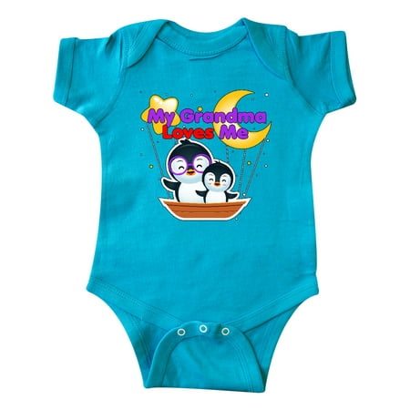 

Inktastic My Grandma Loves Me Penguin Gift Baby Boy or Baby Girl Bodysuit