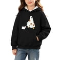 thumbnail image 3 of Yeaiivve Girls Halloween Pullover Hoodie Cute Ghost Graphic Hooded Sweatshirts Kangaroo Pocket Casual Oversized Hoodies Kids Boys Back to School Wear Black 3 Years, 3 of 9