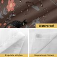 thumbnail image 4 of No Hook Shower Curtains with Snap-in Liner Set, Japanese Style Waterproof Hotel Style Bathroom Shower Curtain, Farmhouse Brown Cat House Trees Flowers Breathable Mesh Top Bath Curtains 72''x84'', 4 of 9