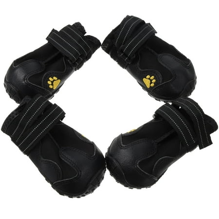 WHAMVOX 4 Pcs Shoes for Dog Puppy Snow Boots Slip Socks Winter Dogs Black