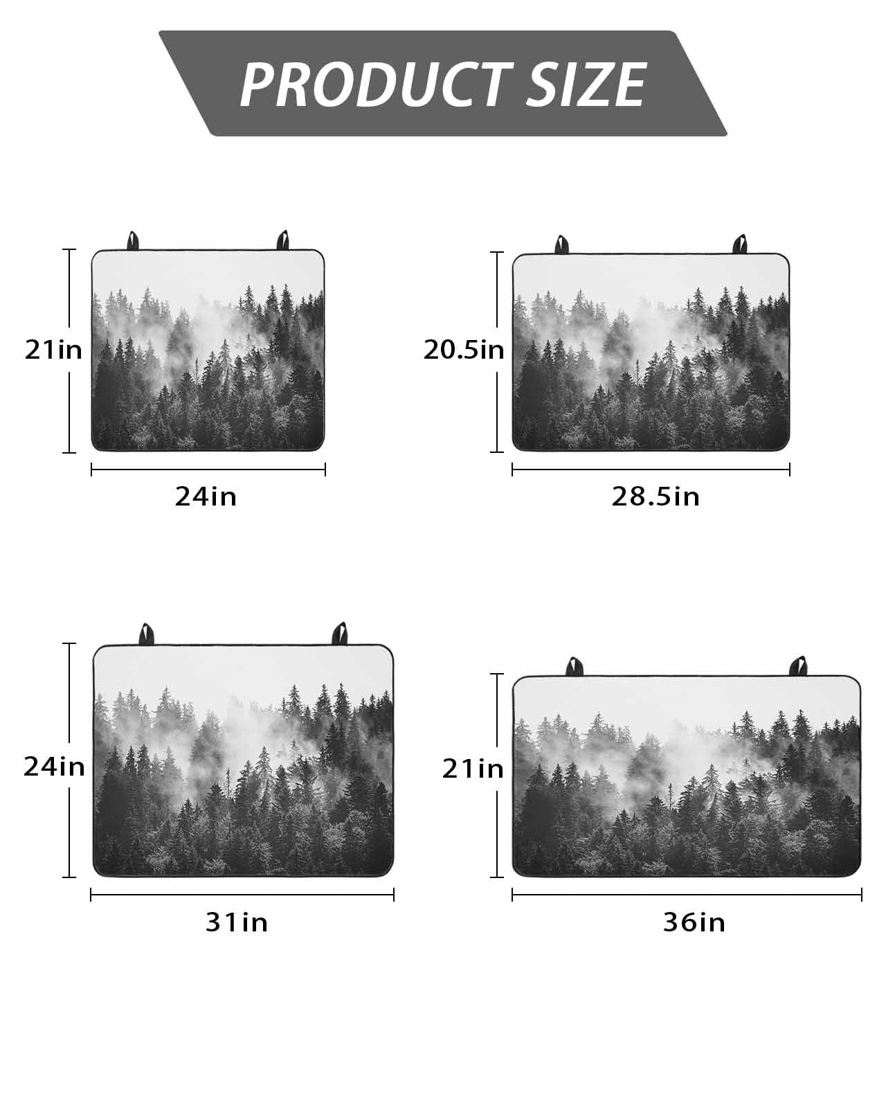 Stove Top Covers for Electric Stove,Black Forest Glass Stovetop Cover Protector,Black and White Natural Landscape Modern Abstract Art Cooktop Protector Oven Mat for Kitchen Countertop 24"x21"