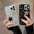 thumbnail image 3 of for iPhone XR Case Bling Stars 3D Hearts Diamond Twinkle Star Glitter Y2K Spark Luxury Girly Aesthetic Personalized Design for Women Girls Teens Soft Transparent TPU Case, 6.1", Black, 3 of 11