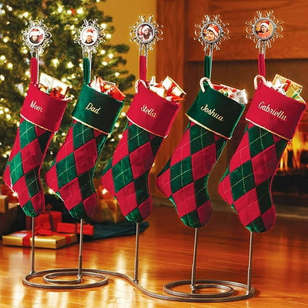Personalized Velvet Diamond-Argyle Christmas Stocking