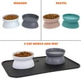 thumbnail image 4 of Kitty City Elevated Whisker-Friendly Cat Bowls, Dishwasher Safe Plastic with Non-Skid Placemat, 3-Pack, 4 of 8