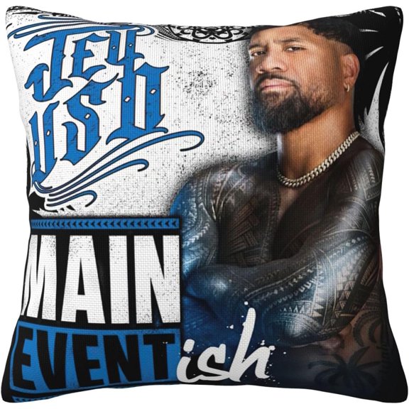 Jey USO Wrestler Throw Pillow Case Double Sided Decorative Pillow Covers with Zipper Comfortable Chair Pillowcase Home Decor Modern Pillow Protector for Office 20"x20"