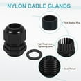 thumbnail image 3 of 10Pack PG19 Nylon Cable Glands, Waterproof Wire Grommet with Washers, Black, 3 of 6