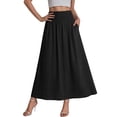 thumbnail image 3 of QATAINLAV Vintage Plaid Maxi Skirt for Women Elagant High Waisted Loose A-Line Business Casual Skirts with Pockets, Green, XL, 3 of 7