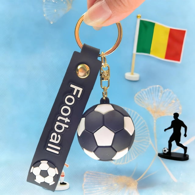 Productos con temática de deportes de pelota Llaveros de balón de fútbol realistas Accesorios Mercancía Llaveros tridimensionales Llavero de metal