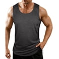 thumbnail image 1 of Eryao Débardeur Sans Manches Évacuant l'Humidité pour Hommes à Col Rond, Athlétique, de Gym, d'Entraînement et de Course, Gris Foncé, L, 1 of 8