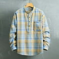 thumbnail image 2 of FRSASU Mens Long Sleeve Button Down Shirts Casual Plaid Shirt with Practical Pockets Comfortable and Soft Tops Shirts Blue, 2 of 7
