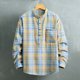 thumbnail image 1 of Ceisia Men Fashion Casual Printed Long Sleeve Turndown Collar Button Front Gift Daily Work Party Versatile Shirt Top, 1 of 7