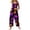 Purple, variant on Womens Halloween Jumpsuits Castle Spiderweb Halter Backless Funny Overalls Skull Skeleton Sleeveless Horror Rompers, M