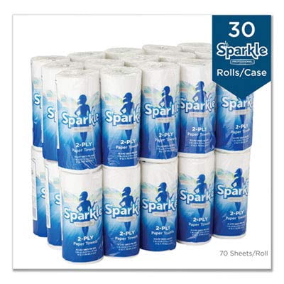 Sparkle Professional Series 2-Ply Perforated Kitchen Paper Towel Rolls by GP PRO (Georgia-Pacific), 2717201, 70 Sheets Per Roll, 30 Rolls Per Case