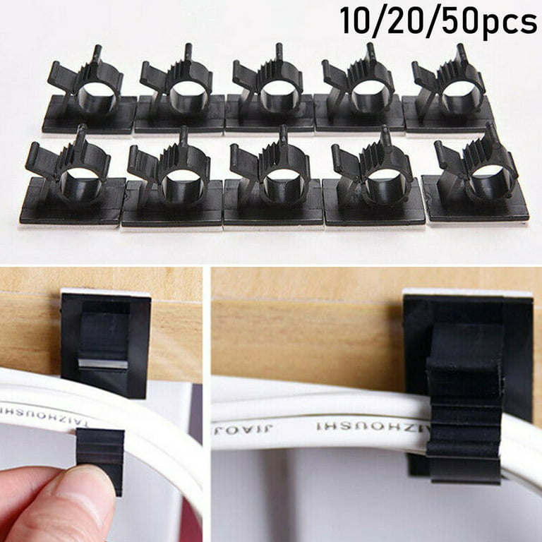 Adhesive Cable Management Clips - Adjustable Wire Organizers For