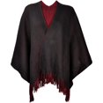 thumbnail image 2 of Capa con borlas dobles divididas en negro y rojo, 2 of 6