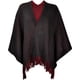 thumbnail image 2 of Cárdigan de punto de invierno reversible para mujer Cachemira sintética con flecos capas chal manta abrigo suéter Xemadio CJWUS-3322, 2 of 7