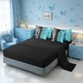 thumbnail image 4 of Homewish Animal Print Queen Bedding, Blue Zebra Leopard Print Bedding Comforter Set Queen, Black Reversible, 7-Piece, 4 of 7