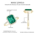 thumbnail image 6 of Rosec Jewels Lab Grown Emerald Engagement Ring with Halo - Emerald Cut Emerald Ring with Diamond (AAAA Quality Certified), 10K Yellow Gold, US 7.00, 6 of 7