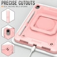 thumbnail image 5 of Kids Durable Handle Case for iPad Pro 11 Inch 5th Generation 2024, Silicone PC Heavy Duty Protection [360 Rotating Ring Stand/Adjustable Shoulder Strap] Tablet Case Cover, Rosegold, 5 of 8