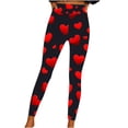 thumbnail image 2 of TaTaai Valentine's Day Heart Print Elastic Breathable Women High Waisted Tight Yoga Leggings Non-see-through Gym Workout Activewear Casual Daily Full Length Pants Gift, 2 of 7