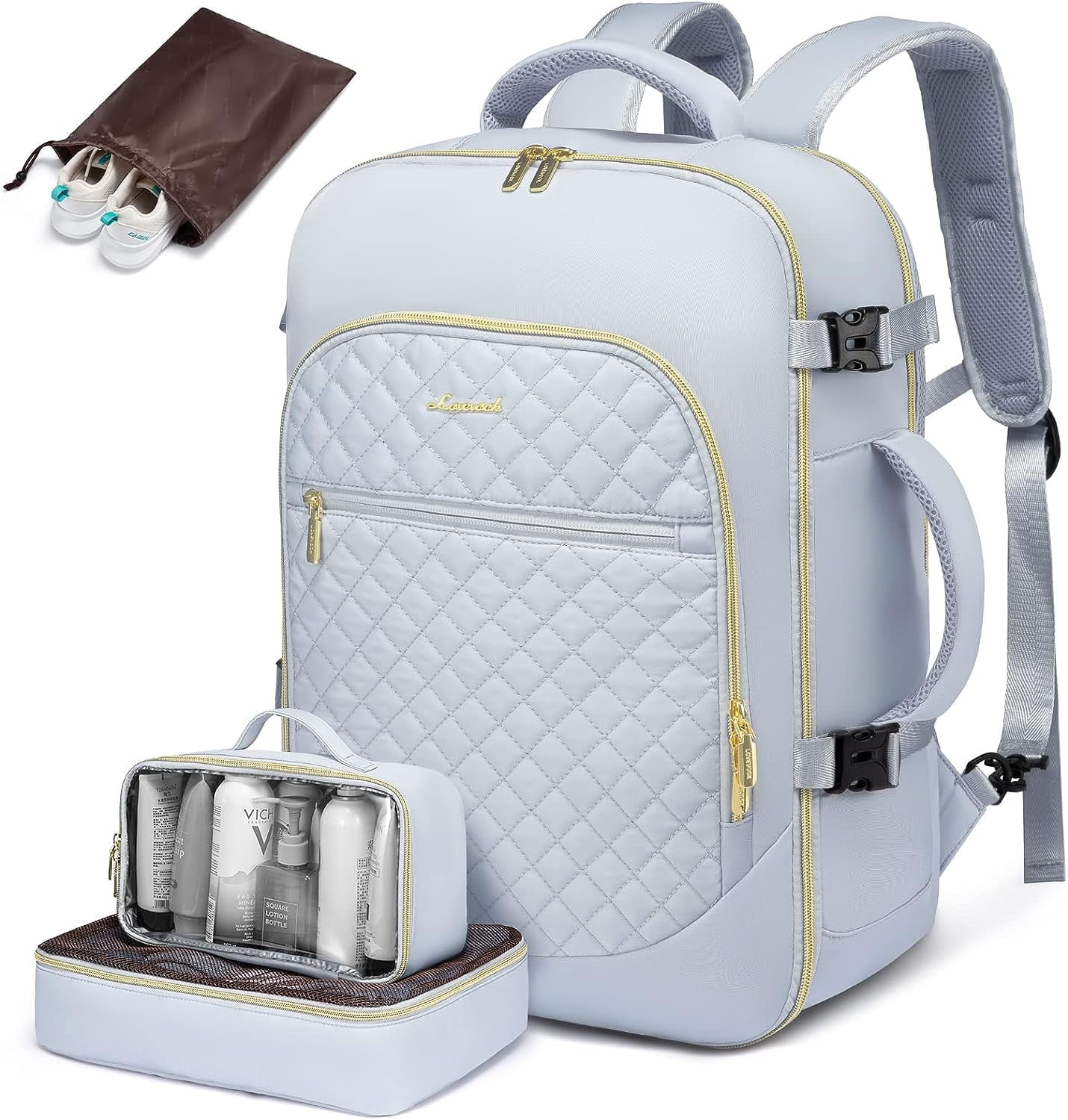 Lovevook Travel Laptop Backpack, Waterproof Carry-on Luggage Backpack Flight Approved Fit 17.3" Laptop,40L Suitcase Daypack Business College Weekend Overnight Bag with 3 Packing Cubes