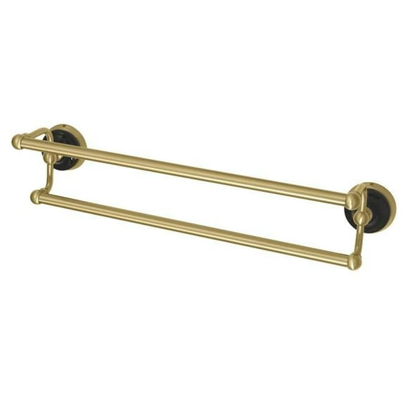 Kingston Brass BA91318BB 18 in. Water Onyx Dual Towel Bar, Brushed Brass