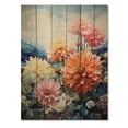 thumbnail image 3 of Designart "Dahlia landscape Pointillism Dot" Floral Print on Natural Pine Wood, 3 of 5