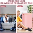 thumbnail image 7 of Pink Hamper with Wheels - 100L Large Laundry Hamper with Lid, Rolling Hamper on Wheels, Collapsible Laundry Basket with Removable Mesh Bag and Bamboo Handle for Easy Carrying, 7 of 7
