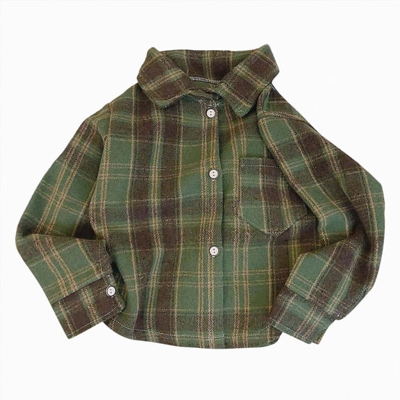 Long Sleeved Plaid Shirt Boy'S Color Block Cardigan Lapel Top,Plaid Lapel Shirt 5-6Years