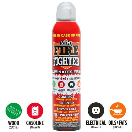 Mini Firefighter All Purpose Fire Extinguisher CLASSES ABCK Gasoline, Kitchen Grease Oil and Fats, Electric and Wood Fires For Home Apartment Office Boat RV