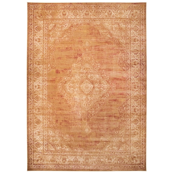 SAFAVIEH Vintage Kynaston Bordered Area Rug, Taupe, 6'7" x 9'2"
